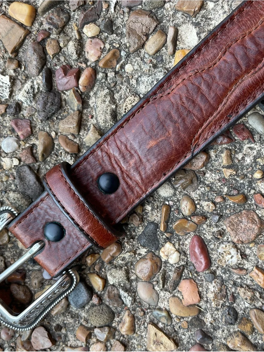 3D Belt Company Western Distressed Brown Leather Belt Men’s Size 36 Cowboy 1029